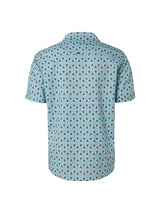 Shirt Short Sleeve Resort Collar Allover Printed | Light Aqua