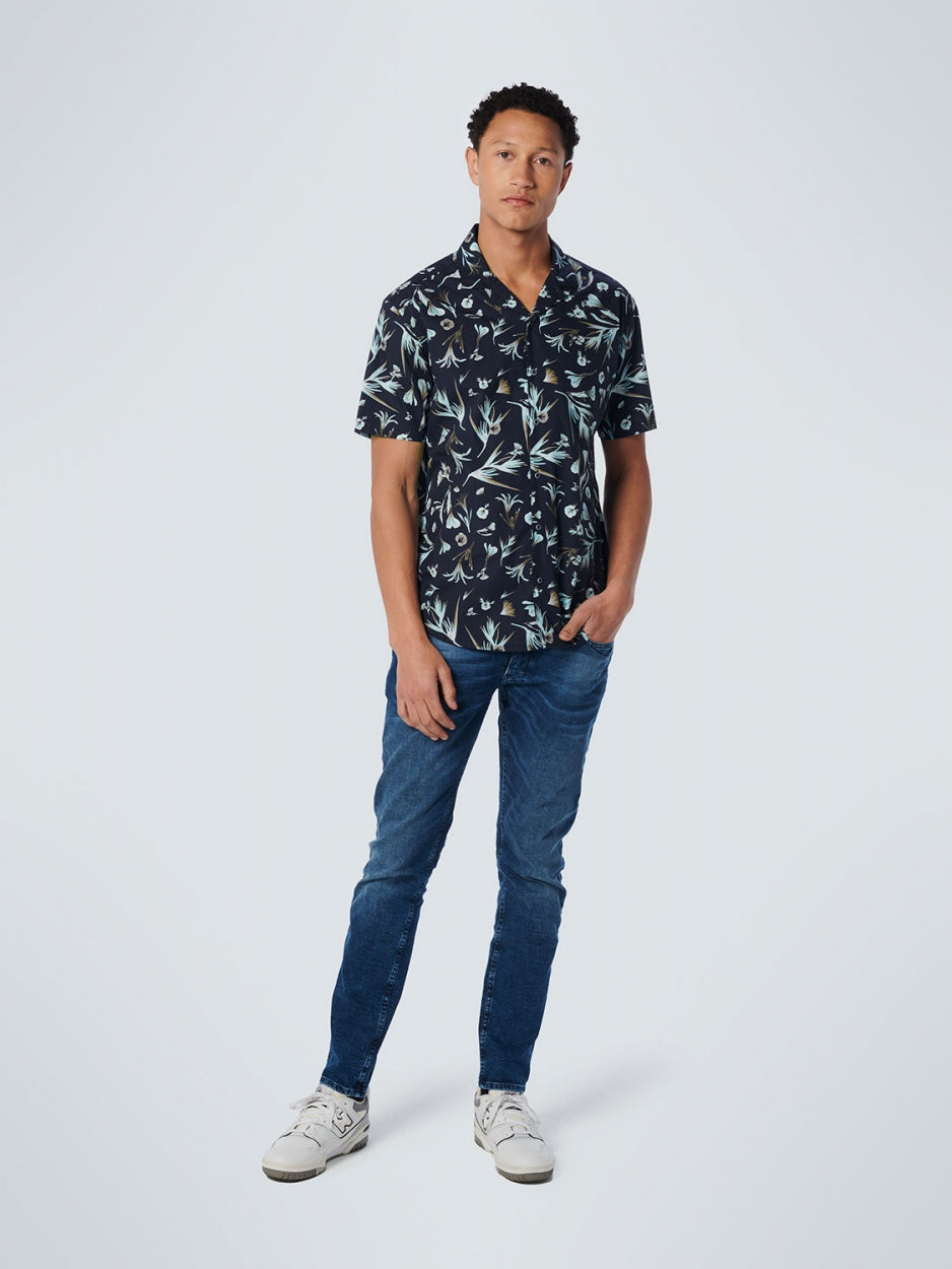 Shirt Short Sleeve Resort Collar Allover Printed | Night