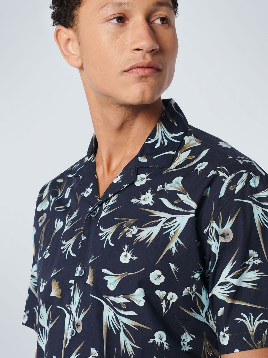 Shirt Short Sleeve Resort Collar Allover Printed | Night