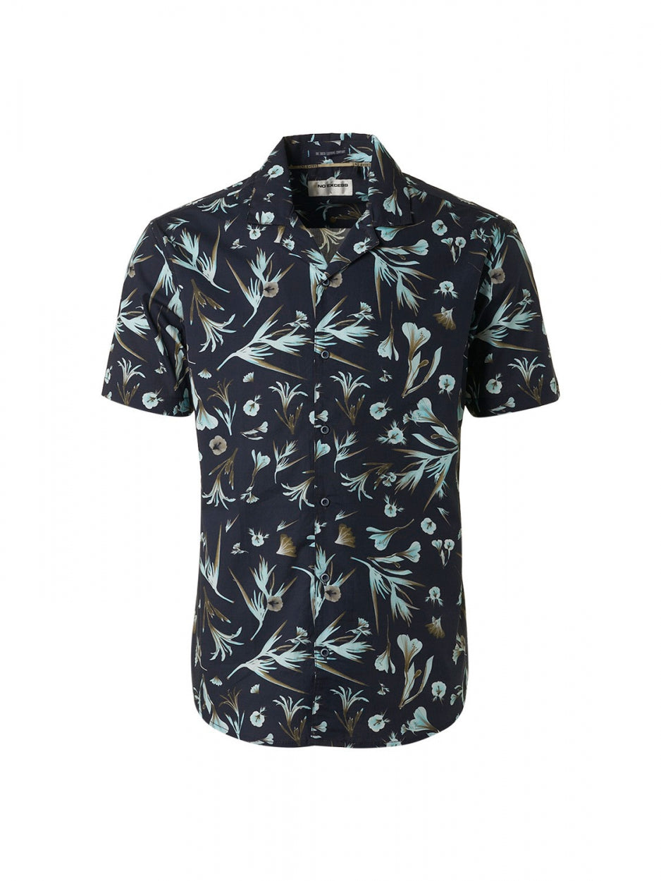 Shirt Short Sleeve Resort Collar Allover Printed | Night