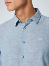 Shirt 2 Colour Melange With Linen | Blue
