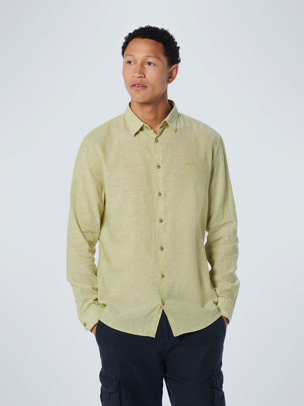 Shirt 2 Colour Melange With Linen | Light Green