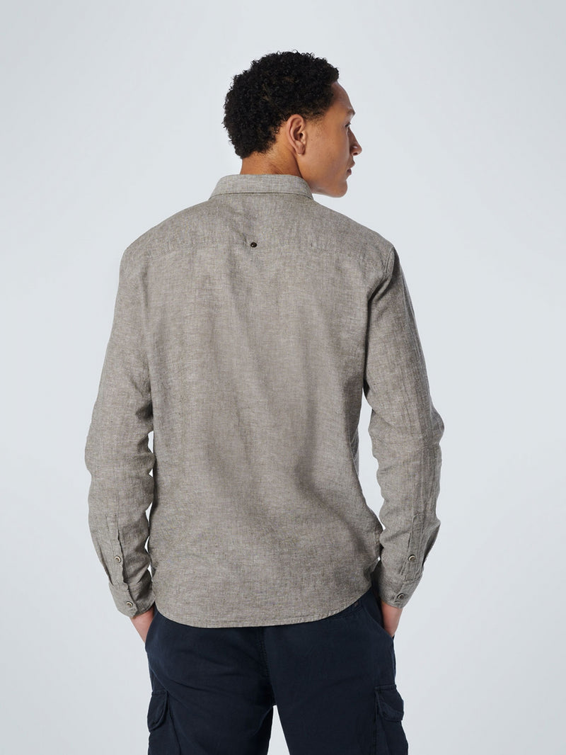 Shirt 2 Colour Melange With Linen | Army