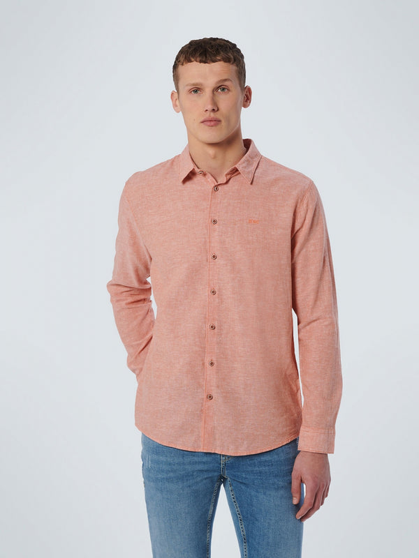 Shirt 2 Colour Melange With Linen | Papaya