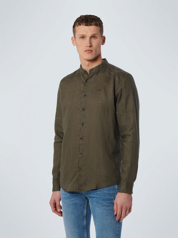 Shirt Granddad Linen Solid | Army