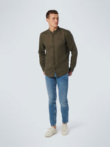 Shirt Granddad Linen Solid | Army