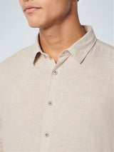 Shirt Short Sleeve 2 Colour Melange With Linen | Sand