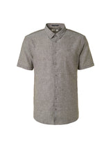 Shirt Short Sleeve 2 Colour Melange With Linen | Army