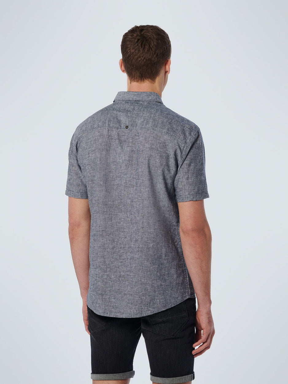 Shirt Short Sleeve 2 Colour Melange With Linen | Night