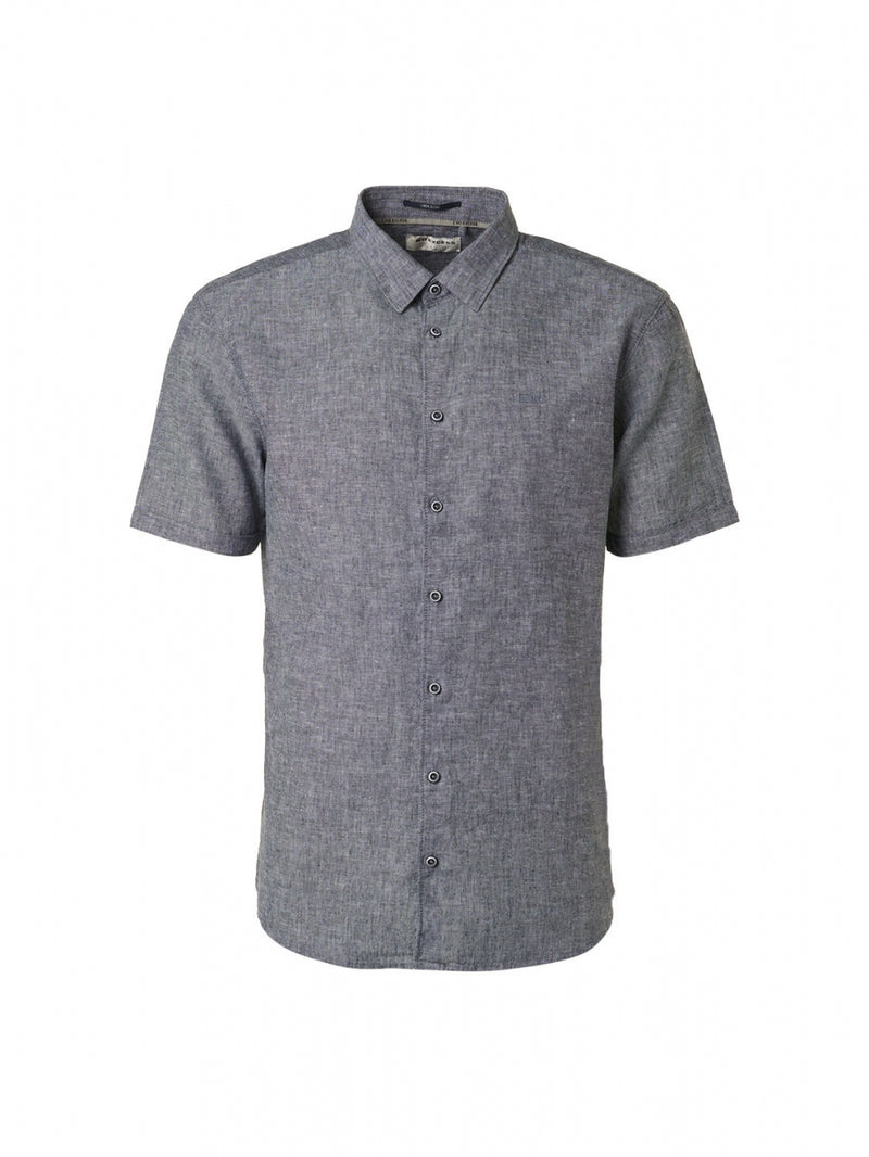 Shirt Short Sleeve 2 Colour Melange With Linen | Night