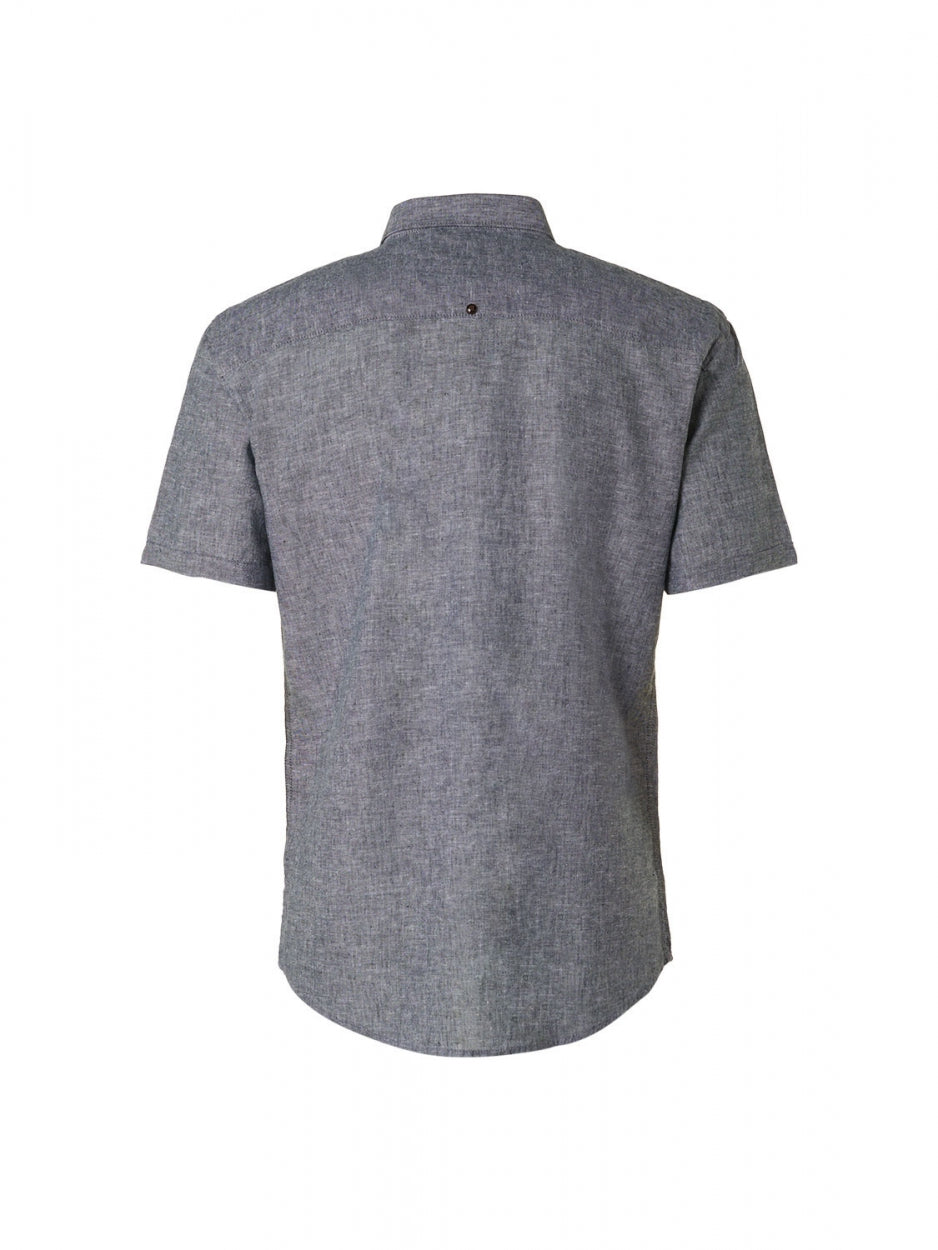 Shirt Short Sleeve 2 Colour Melange With Linen | Night