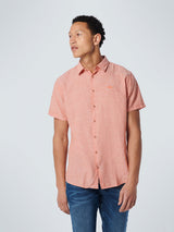 Shirt Short Sleeve 2 Colour Melange With Linen | Papaya