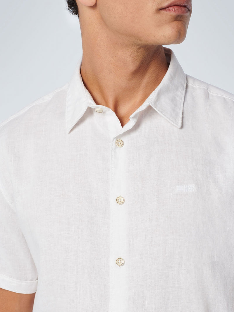 Shirt Short Sleeve Linen Solid | White