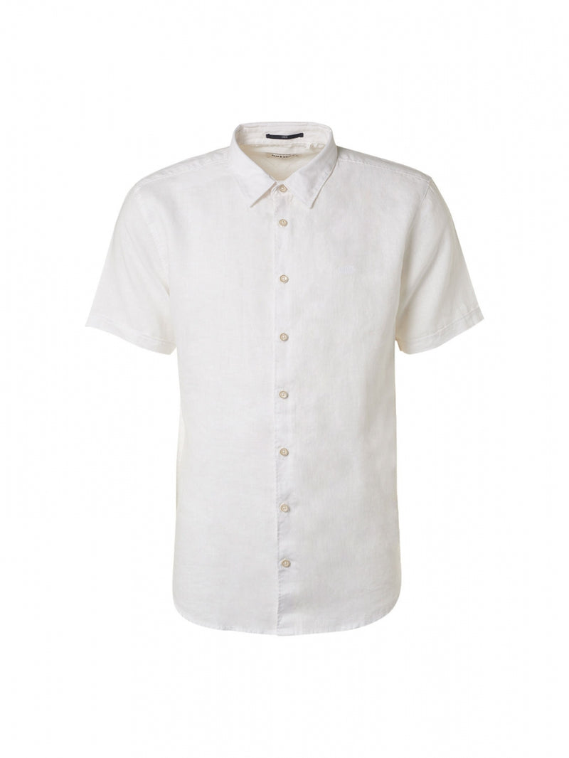 Shirt Short Sleeve Linen Solid | White