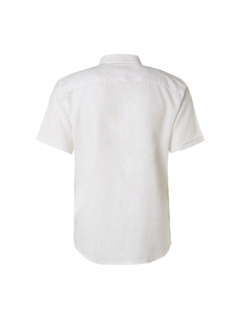 Shirt Short Sleeve Linen Solid | White