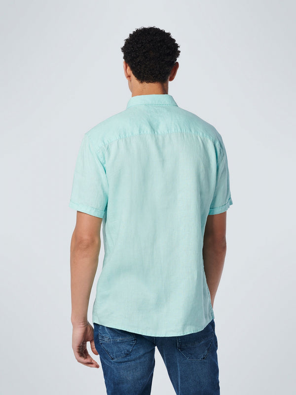 Shirt Short Sleeve Linen Solid | Light Aqua