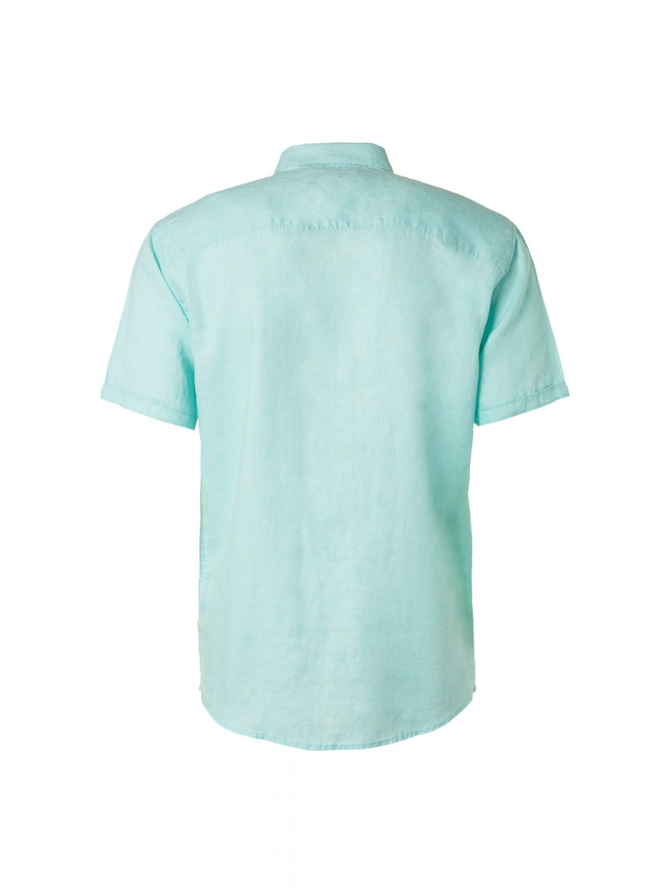 Shirt Short Sleeve Linen Solid | Light Aqua