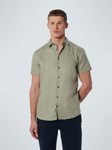 Shirt Short Sleeve Linen Solid | Smoke Green