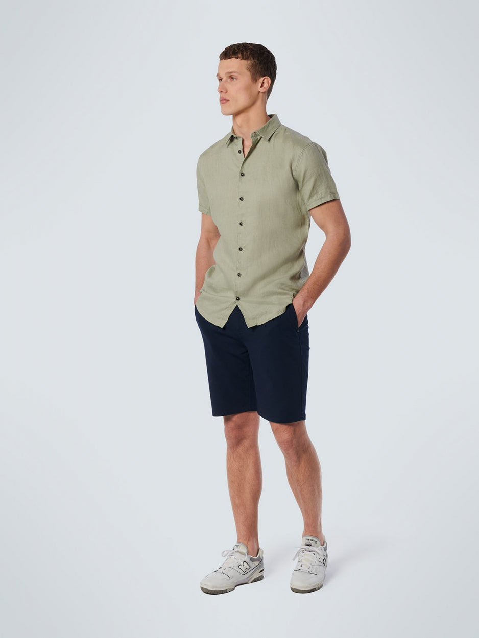 Shirt Short Sleeve Linen Solid | Smoke Green