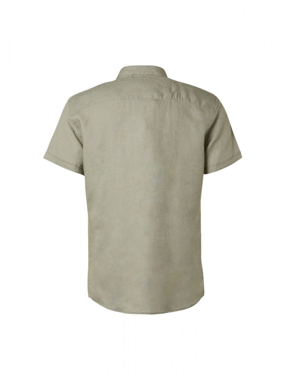 Shirt Short Sleeve Linen Solid | Smoke Green