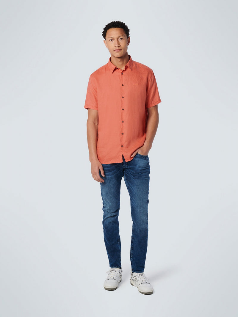 Shirt Short Sleeve Linen Solid | Papaya