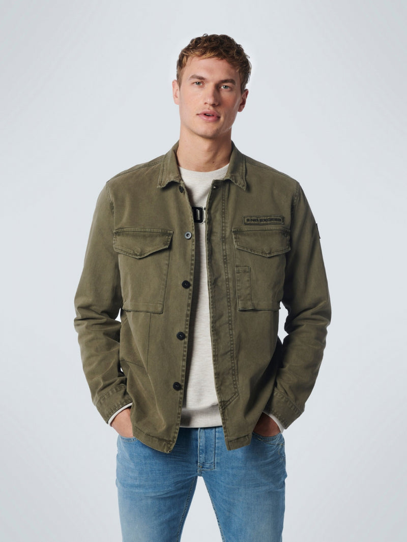 Overshirt Button Closure Garment Dyed Stretch | Army