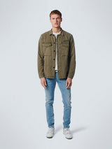 Overshirt Button Closure Garment Dyed Stretch | Army