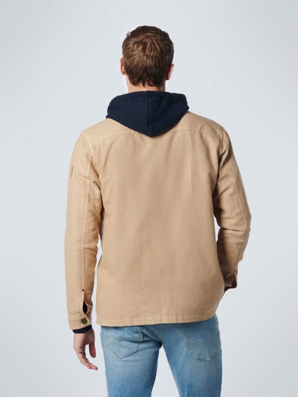 Overshirt Button Closure Garment Dyed With Linen | Sand