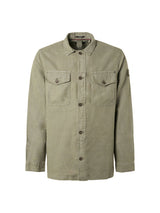 Overshirt Button Closure Garment Dyed With Linen | Smoke Green