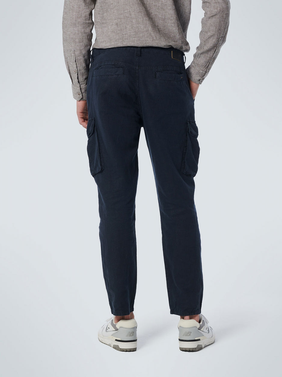 Pants Cargo With Linen Garment Dyed | Night
