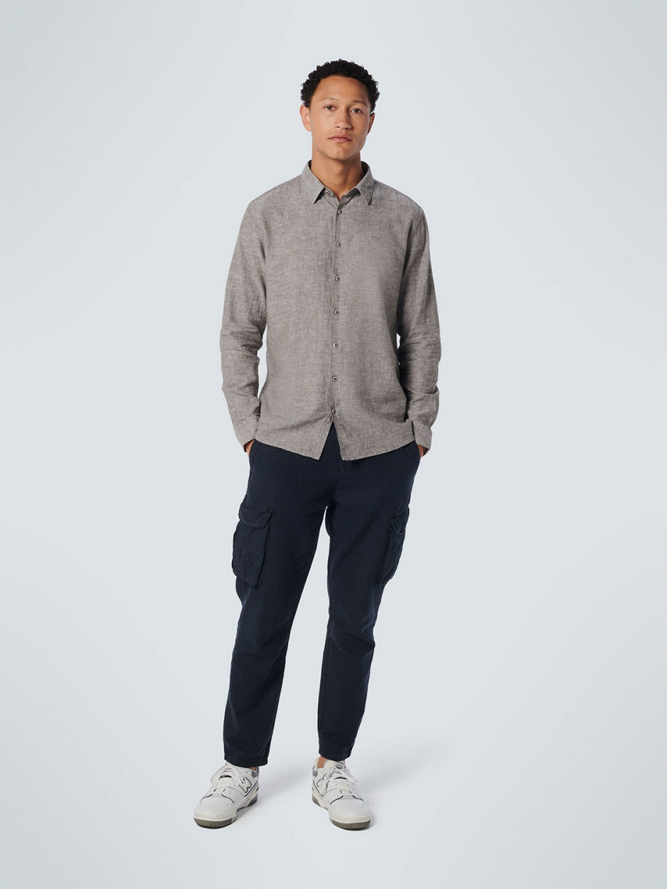 Pants Cargo With Linen Garment Dyed | Night