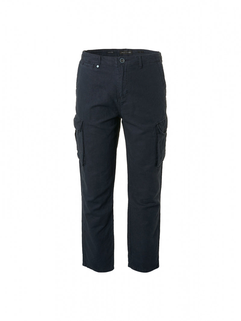 Pants Cargo With Linen Garment Dyed | Night