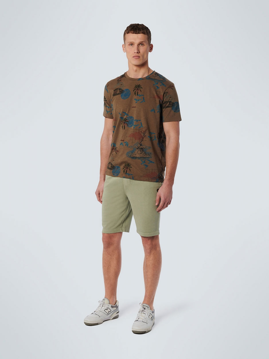 Short Sweat Garment Dyed | Smoke Green