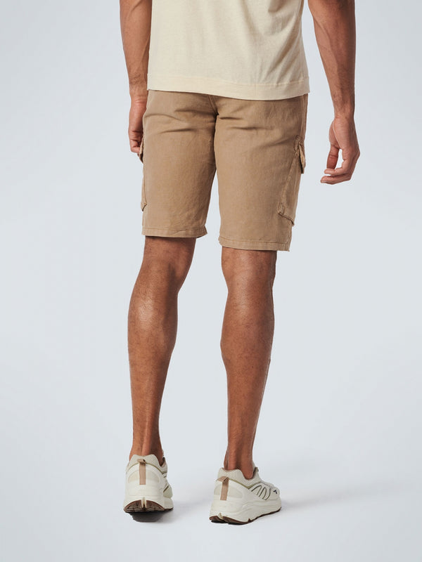 Short With Linen Garment Dyed Cargo | Khaki