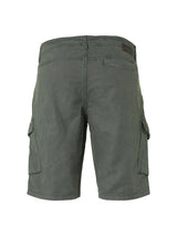 Short With Linen Garment Dyed Cargo | Dark Seagreen