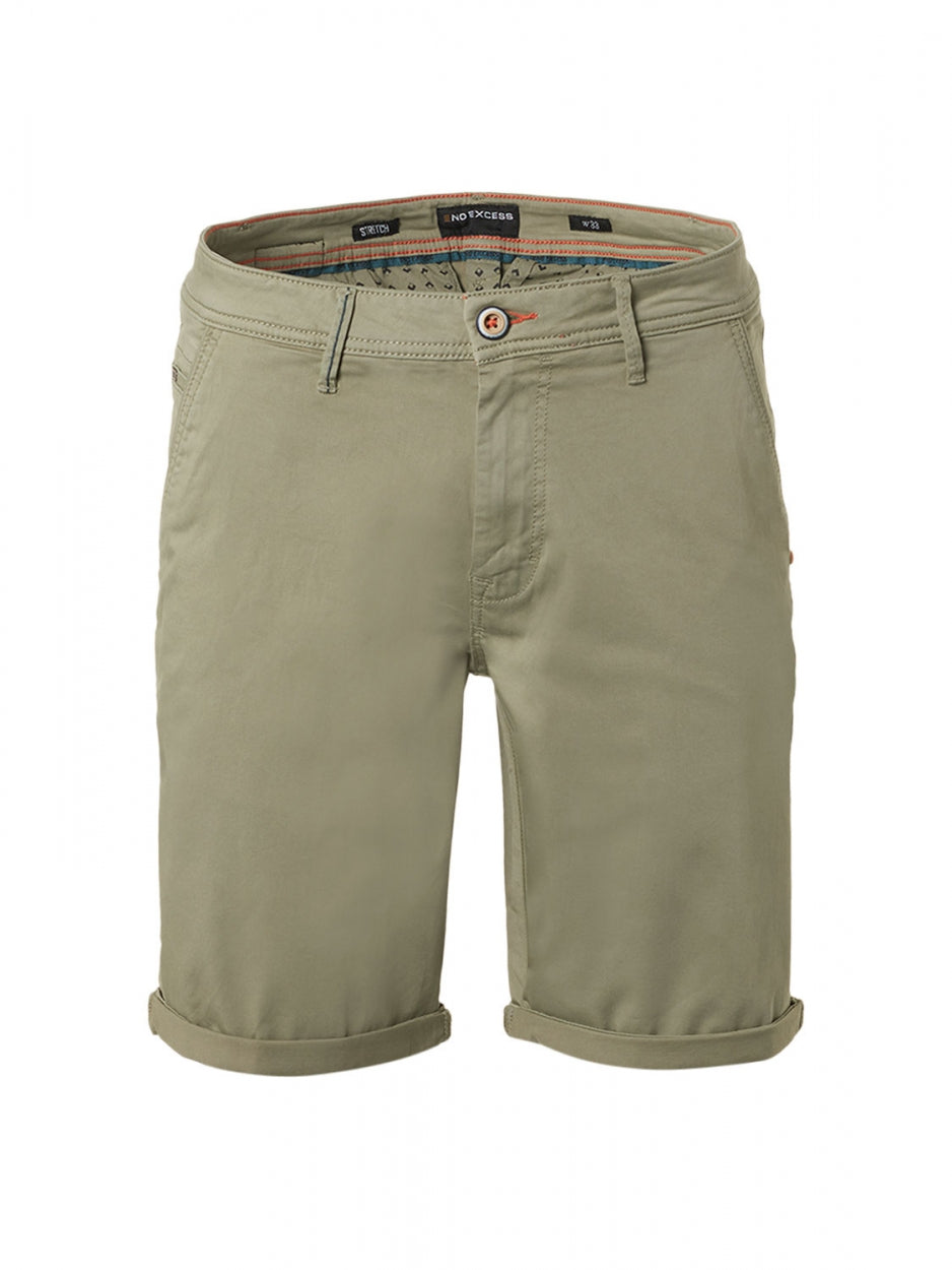 Short Chino Garment Dyed Twill Stretch | Smoke Green