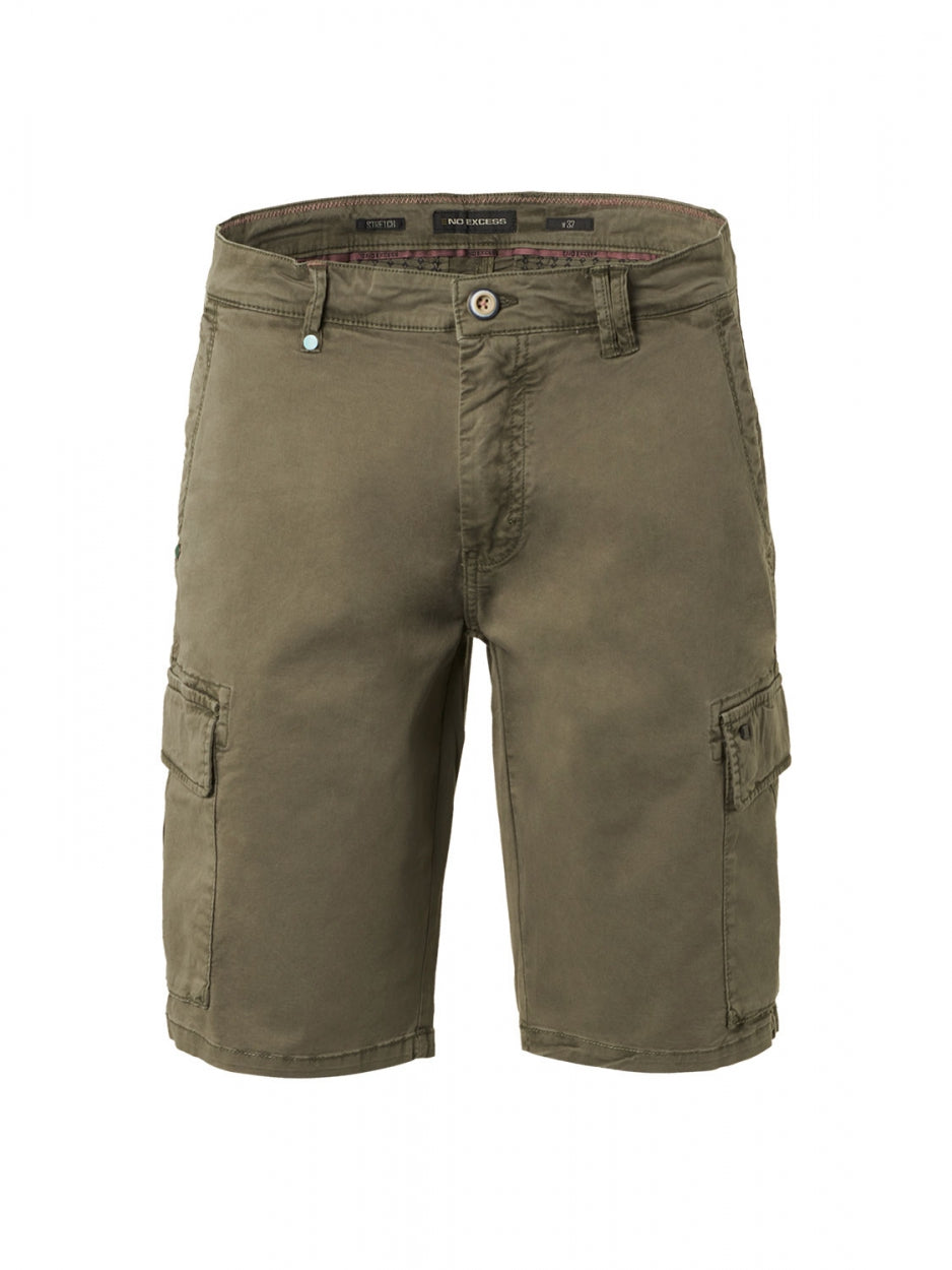 Short Cargo Garment Dyed + Stone Washed Stretch | Army
