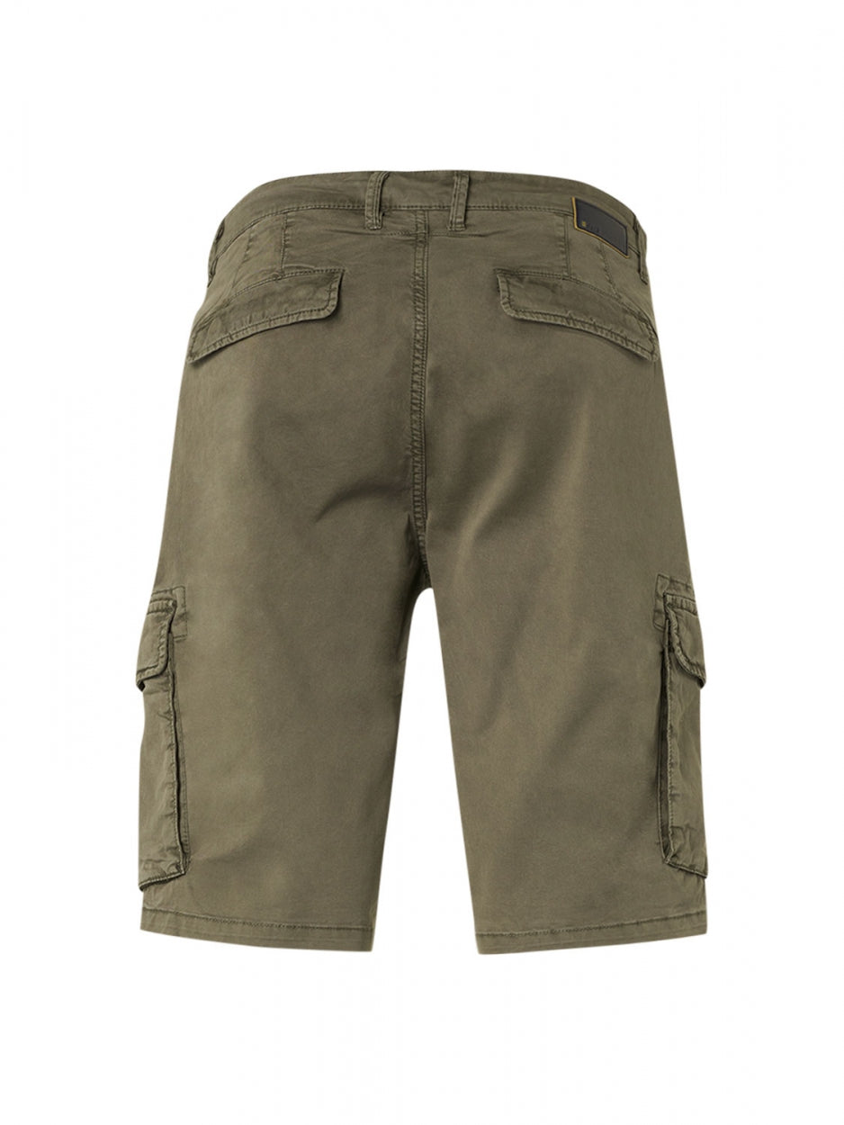 Short Cargo Garment Dyed + Stone Washed Stretch | Army