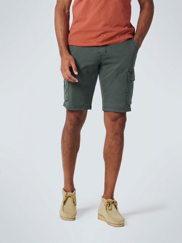 Short Cargo Garment Dyed + Stone Washed Stretch | Dark Seagreen