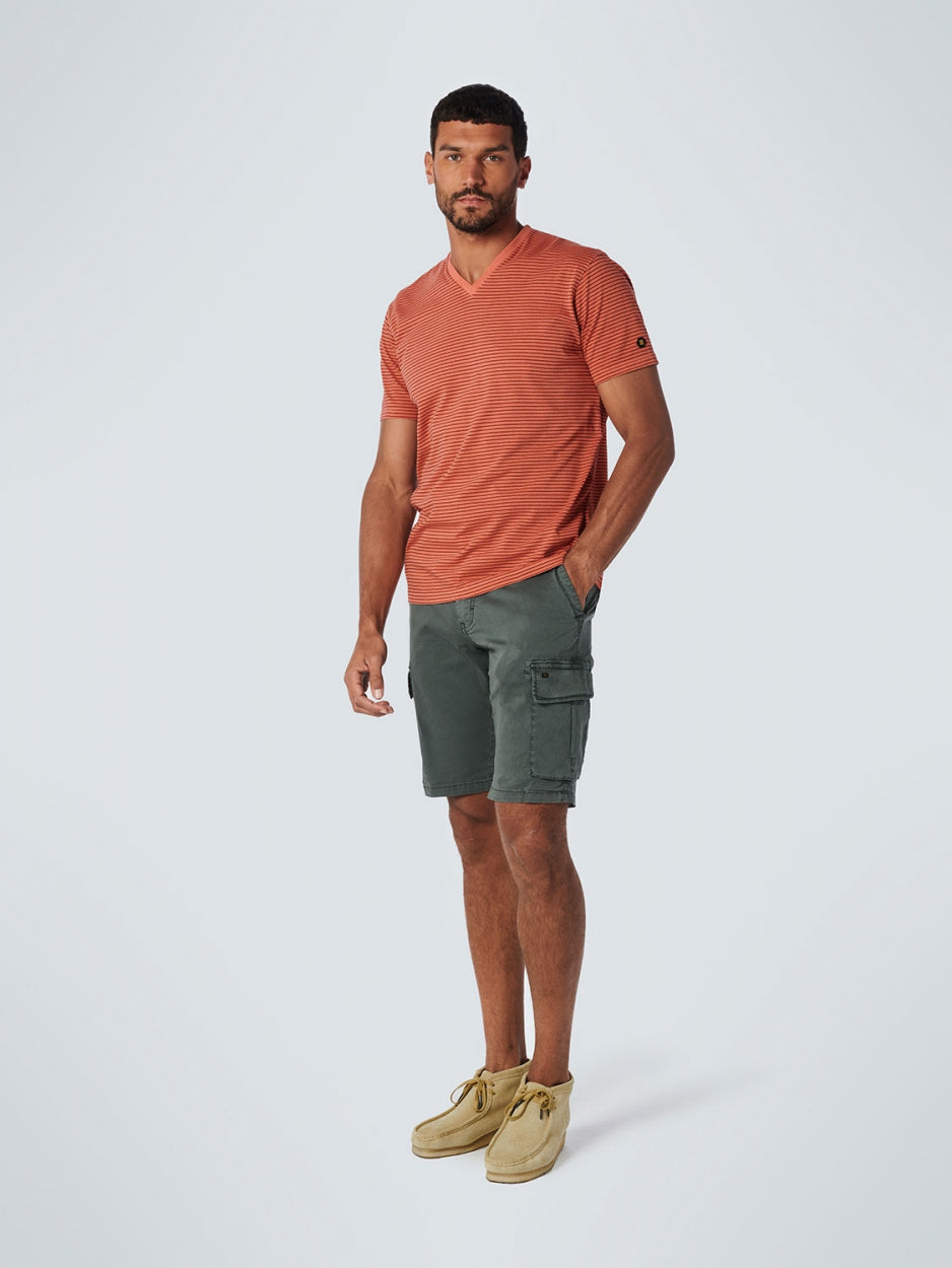 Short Cargo Garment Dyed + Stone Washed Stretch | Dark Seagreen